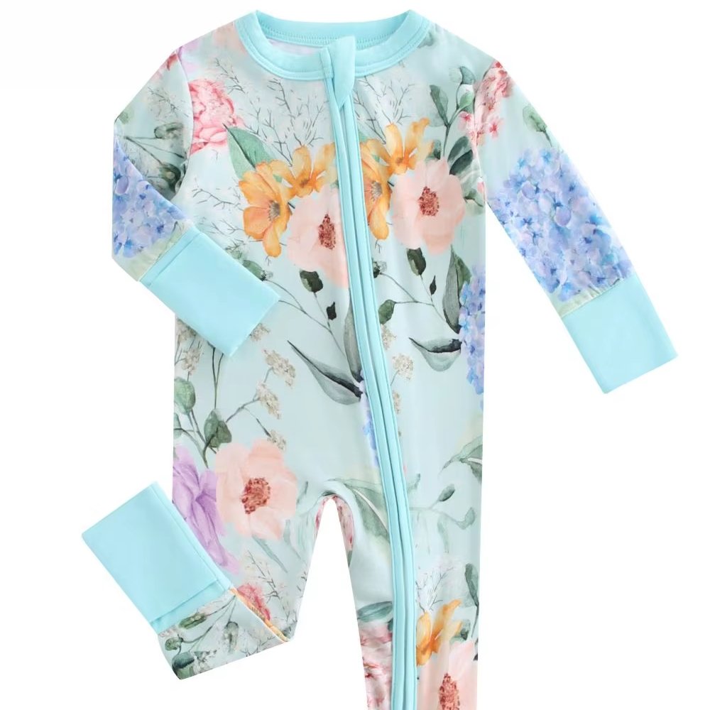 New Fast Delivery Breathable Bamboo Fabric High-Durability Comfortable Kid Pajamas Quick-Dry Zippy Romper