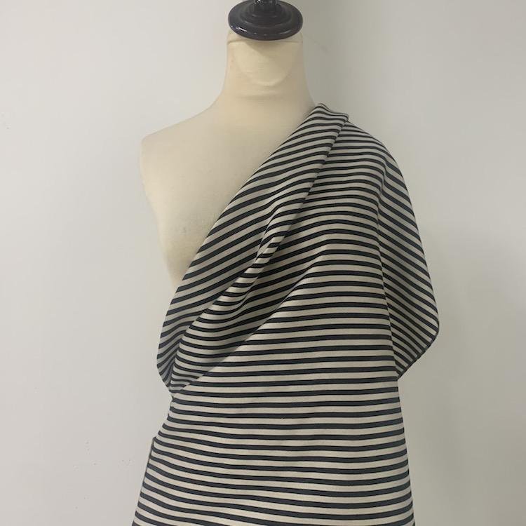 Good price black and white striped linen cotton fabric for dress