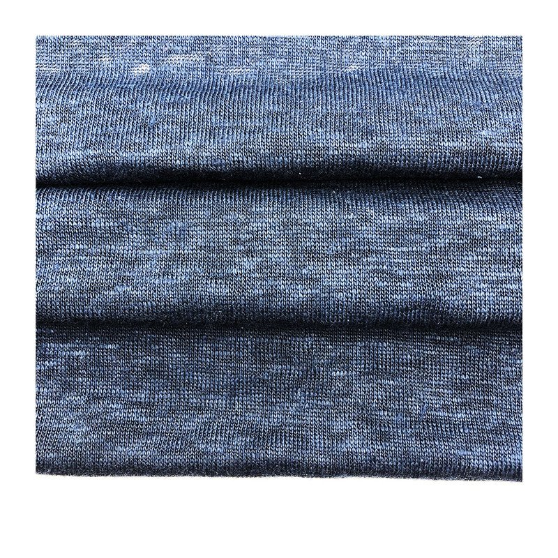 Wholesale free sample eco-friendly fabric 170gsm pure linen slub jersey fabric for spring summer garment fabric