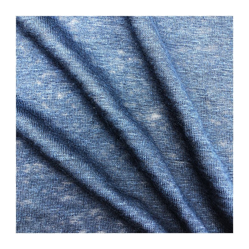 Wholesale free sample eco-friendly fabric 170gsm pure linen slub jersey fabric for spring summer garment fabric