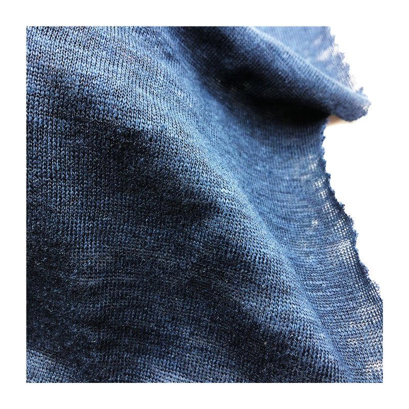 Wholesale free sample eco-friendly fabric 170gsm pure linen slub jersey fabric for spring summer garment fabric