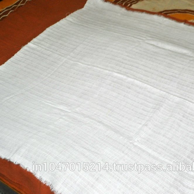 100% Eco-Friendly Flax Linen Stripe Fabric White on White Hand Woven for Shirts Dresses Beddings Home Textiles Yarn Dyed Pattern