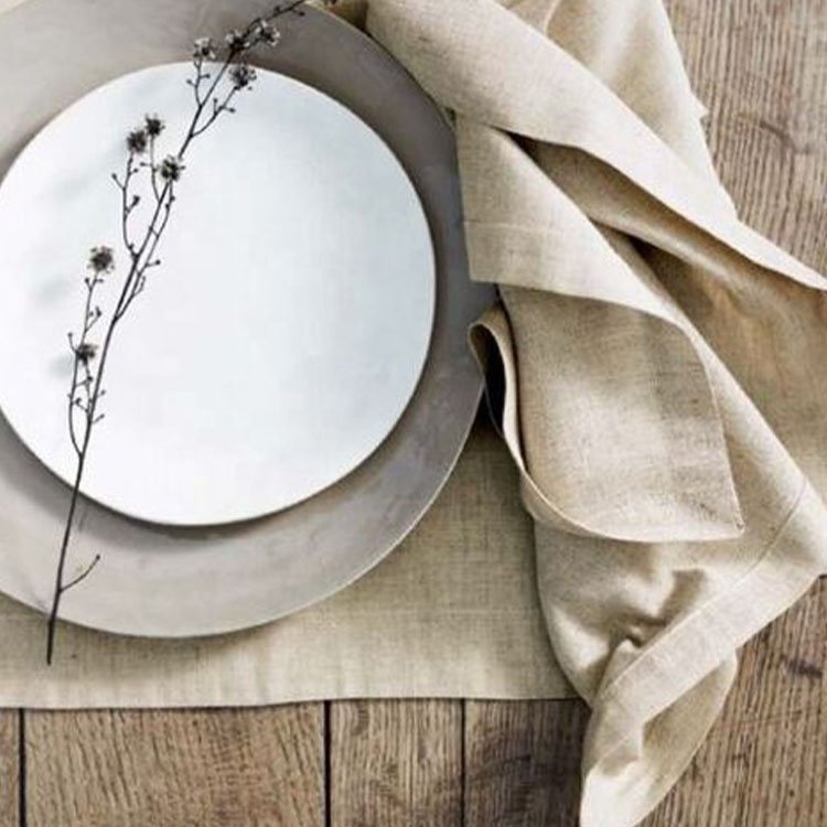 High Quality Handmade 45x45cm Napkin Cloth Customized Logo brand Style Linen Table Napkin Nature Stone Washed Dinner Napkins