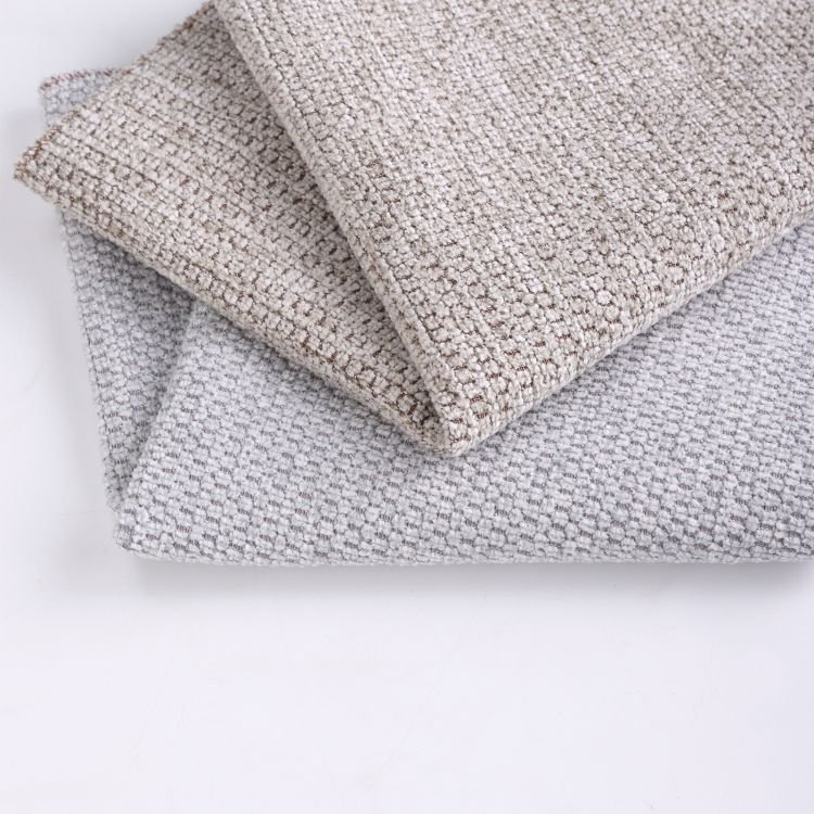 Run&Fun 3D Linen Chenille Pattern Jacquard Melange Plain Weaved Home textiles Fabric For Sofa