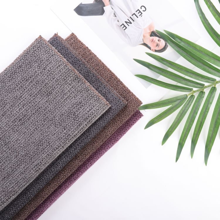 Run&Fun 3D Linen Chenille Pattern Jacquard Melange Plain Weaved Home textiles Fabric For Sofa