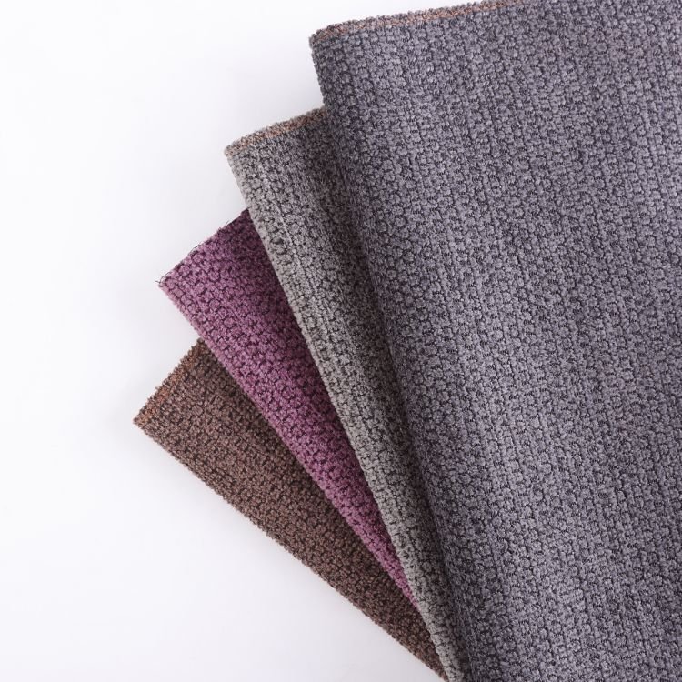 Run&Fun 3D Linen Chenille Pattern Jacquard Melange Plain Weaved Home textiles Fabric For Sofa