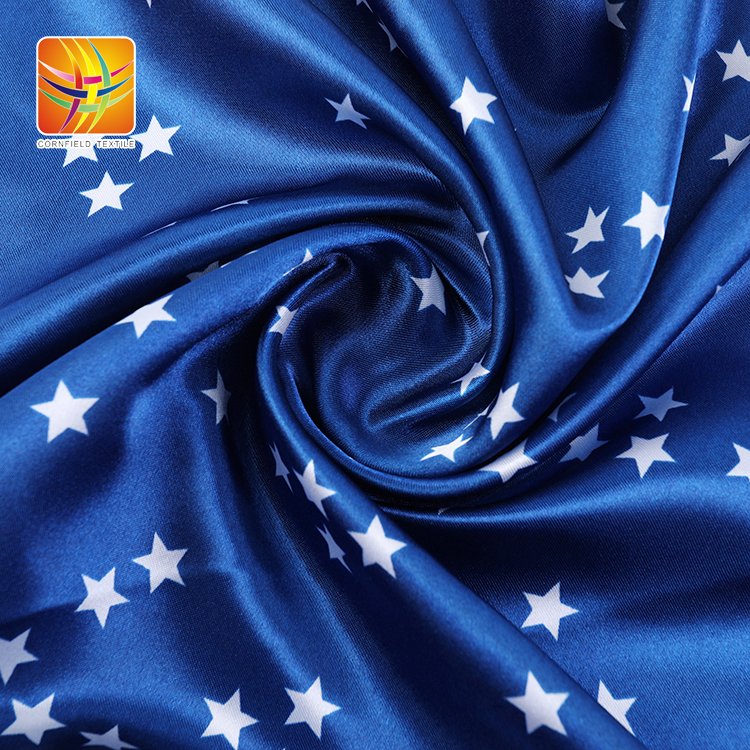 Nice Satin Heart Design Shine Satin Fabric 100% Polyester Woven Garments China Printed 90-100gsm 55/56" 1M