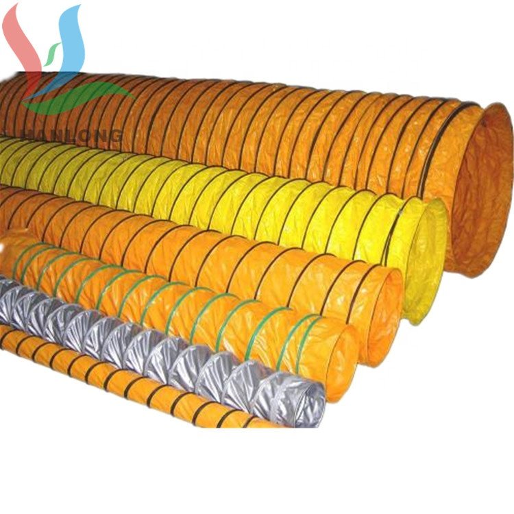 PVC exhaust ventilation flexible ducting hose knife coated fabric for PVC air duct
