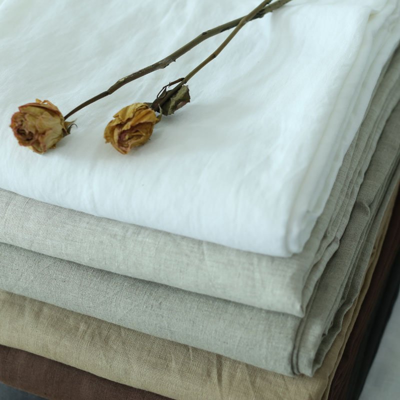 Wholesale Manufacturers French Bed Linen Washed White Pure 100 Linen Fabric for Dress