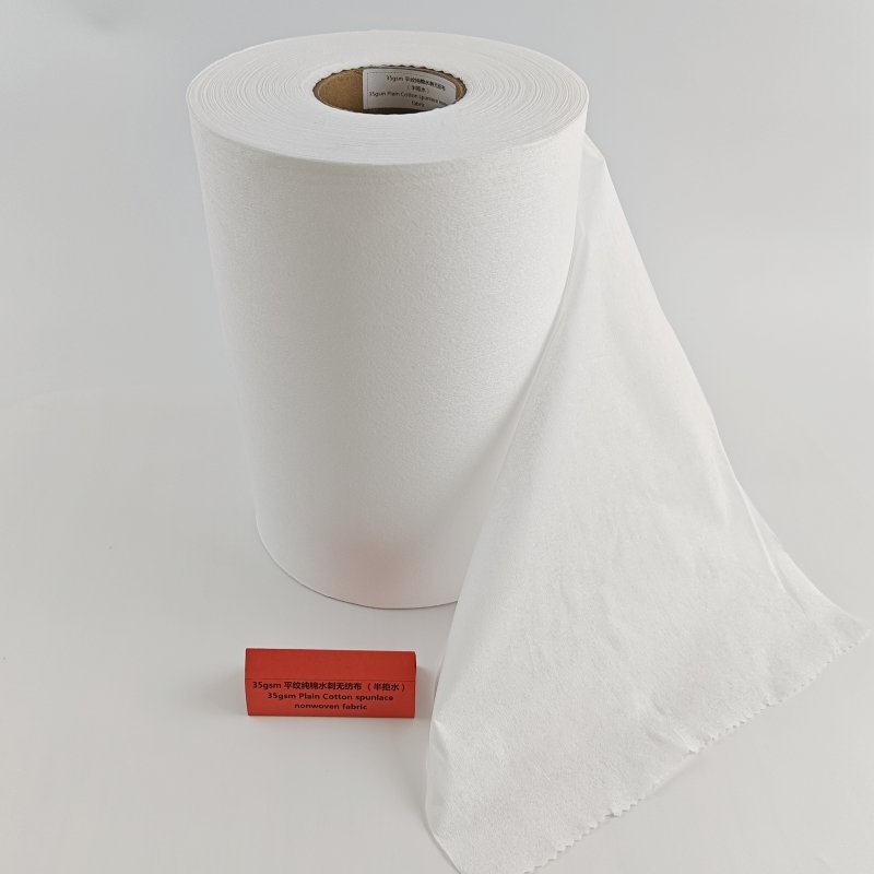Women's menstrual pads quickly filter semi-water repellent spunlace non-woven sanitary napkin surface layer