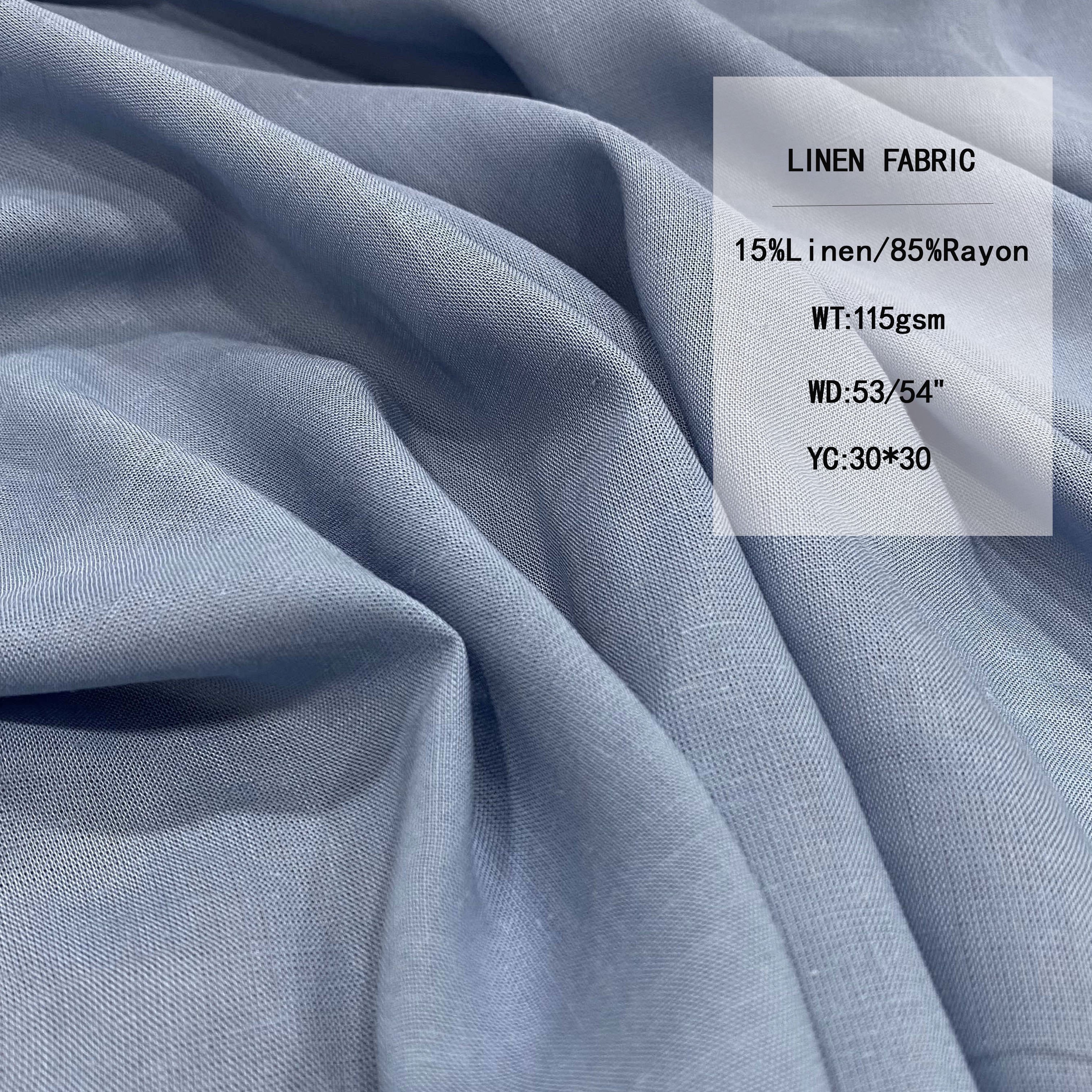 Professional Manufacturer Pure 100% Linen Fabric Poplin Fabric Woven Plain Printed Linen Fabric for Dress Shirt