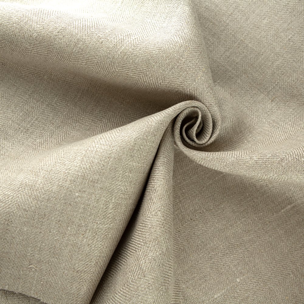 Wholesale 295 GSM 100% Linen Twill Weave Fabric High Quality Organic Natural Breathable Not Softened Home Use Sofa Shirt Dress