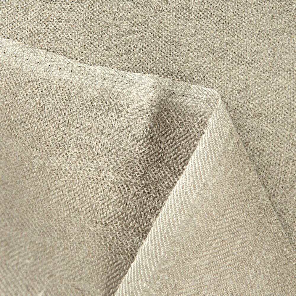 Wholesale 295 GSM 100% Linen Twill Weave Fabric High Quality Organic Natural Breathable Not Softened Home Use Sofa Shirt Dress