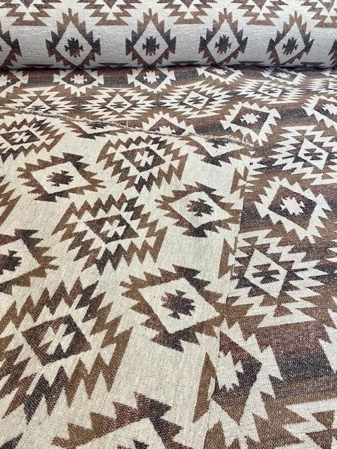 Manufacturer supply woolen custom Aztec Print thick geometric pattern poly fabric