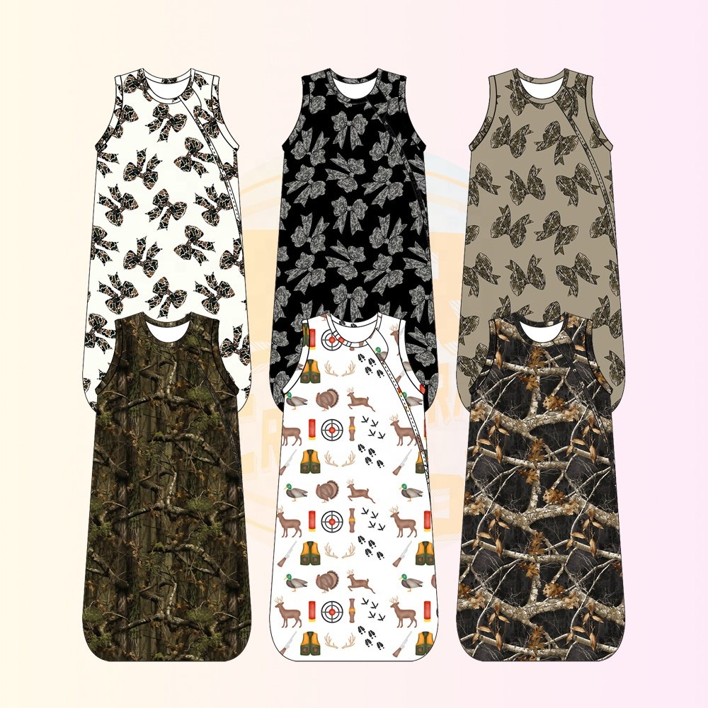 JIAODIAN Baby Sleeveless Sleeping Bag Spring Summer Bamboo Baby Wearable Blanket Swaddle Sleeping Bag Customize Print