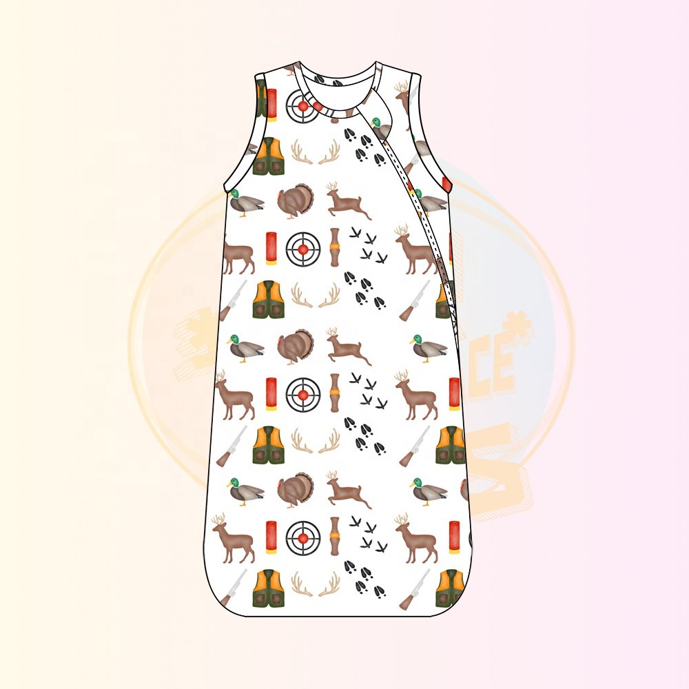 JIAODIAN Baby Sleeveless Sleeping Bag Spring Summer Bamboo Baby Wearable Blanket Swaddle Sleeping Bag Customize Print