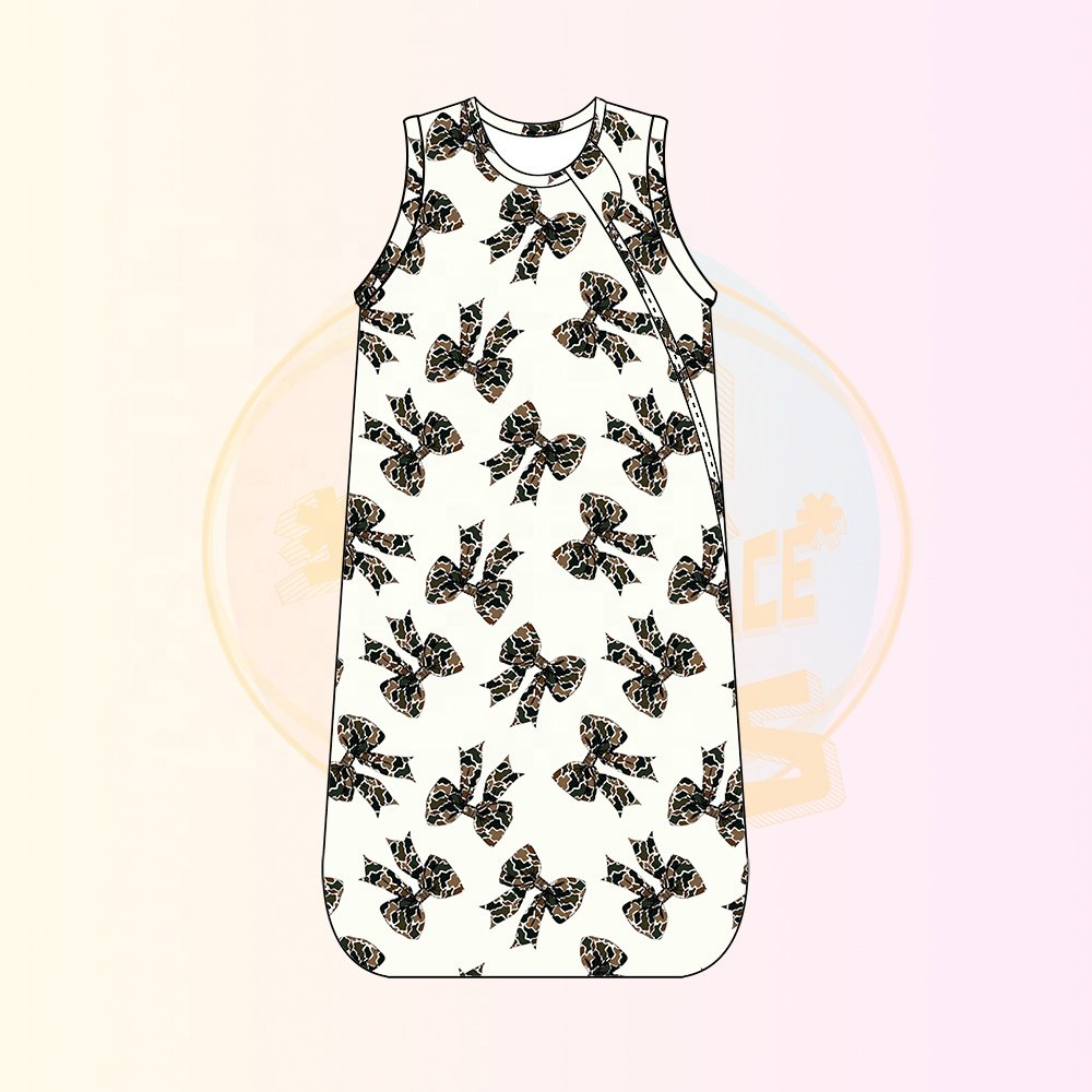 JIAODIAN Baby Sleeveless Sleeping Bag Spring Summer Bamboo Baby Wearable Blanket Swaddle Sleeping Bag Customize Print