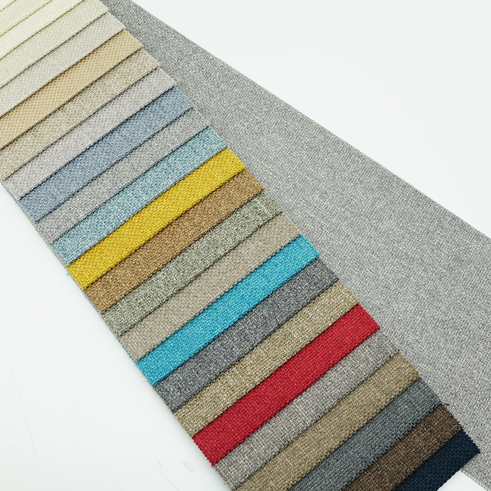Factory Supply Home Textile 100% Polyester Linen Sofa Fabrics