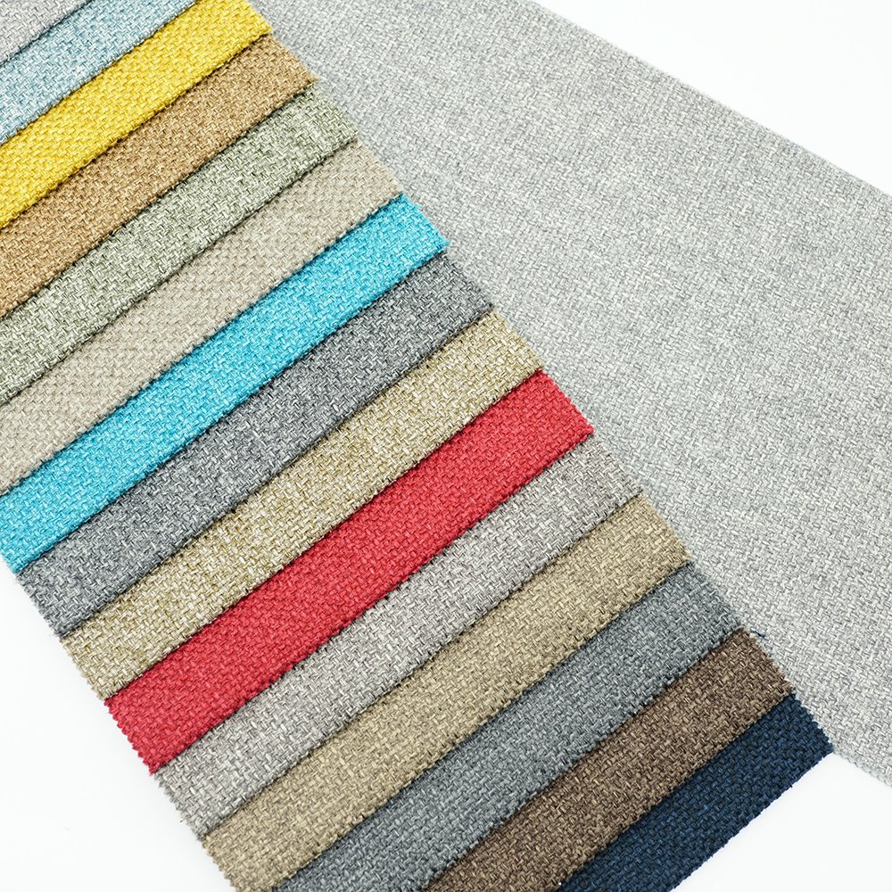 Factory Supply Home Textile 100% Polyester Linen Sofa Fabrics