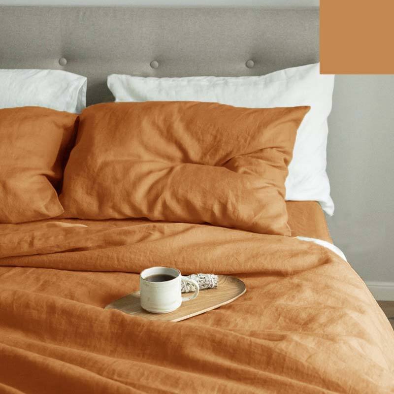 custom print European stone washed 100% fine flax linen fiber fabric envelope pillowcases good sleep super soft