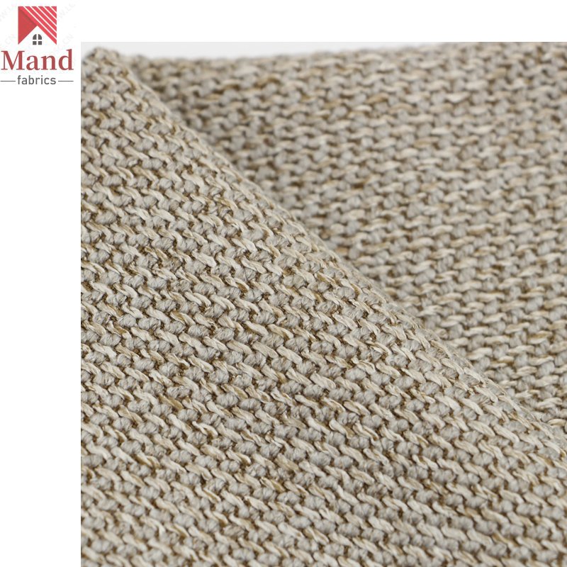 Mand textile wholesale good quality lazy boy polyester dobby pattern burlap style curtain cushion sofa fabric in stock