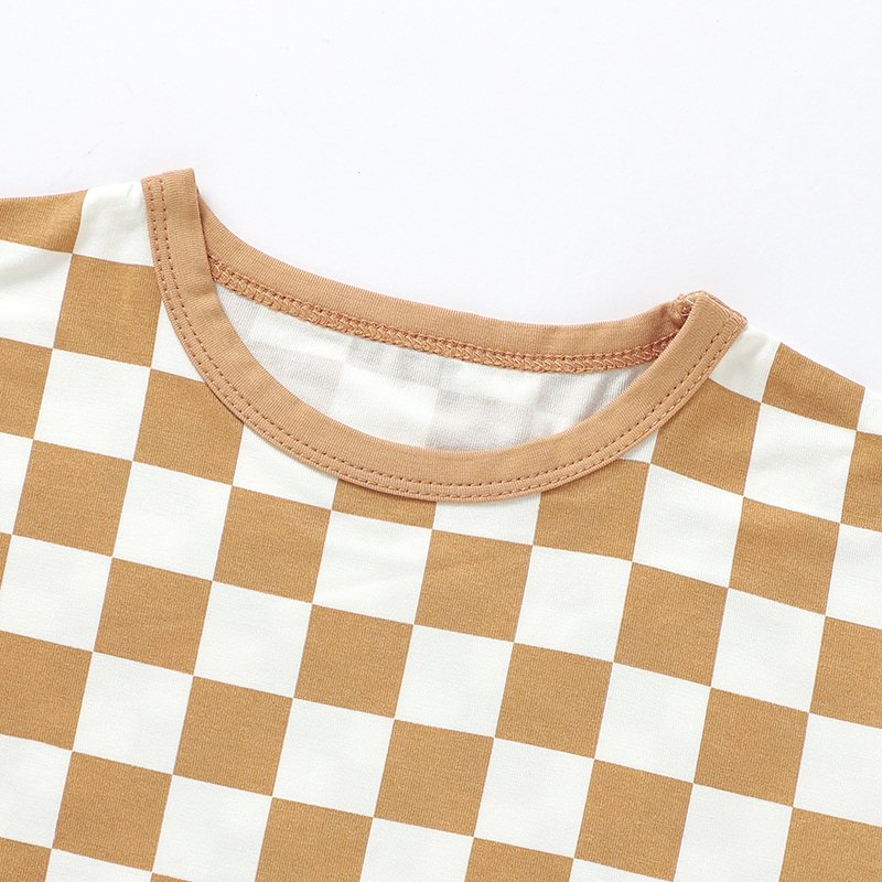 Wholesale Print fabric Baby Bamboo Clothes Baby T Shirt Toddler Kids Baby Pajamas Sleepsuit