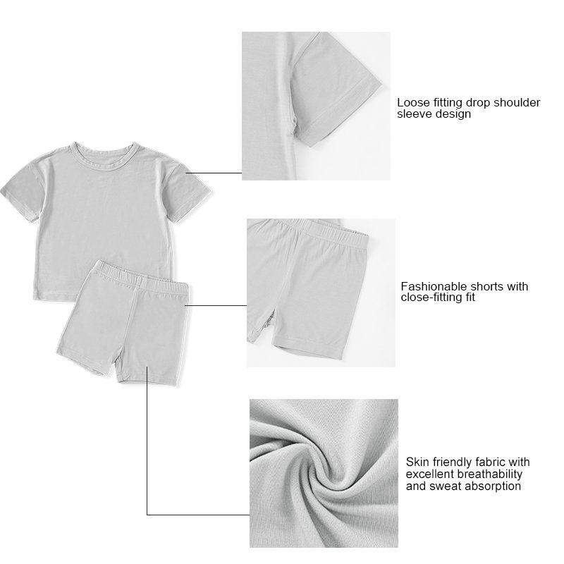 Wholesale Print fabric Baby Bamboo Clothes Baby T Shirt Toddler Kids Baby Pajamas Sleepsuit