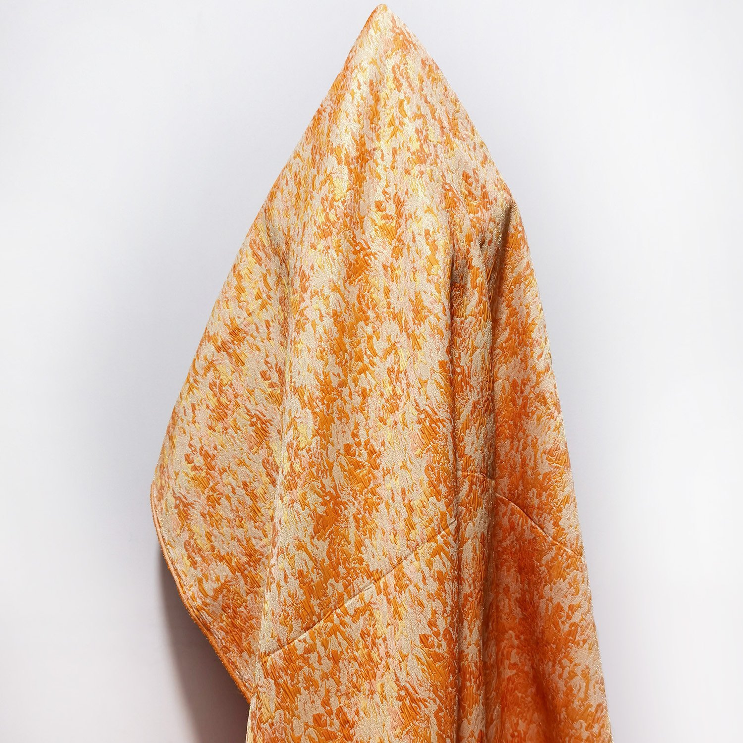 Orange Color Jacquard Brocade Fabric Polyester Metallic Brocade fabric Party Cloth orange brocade fabric