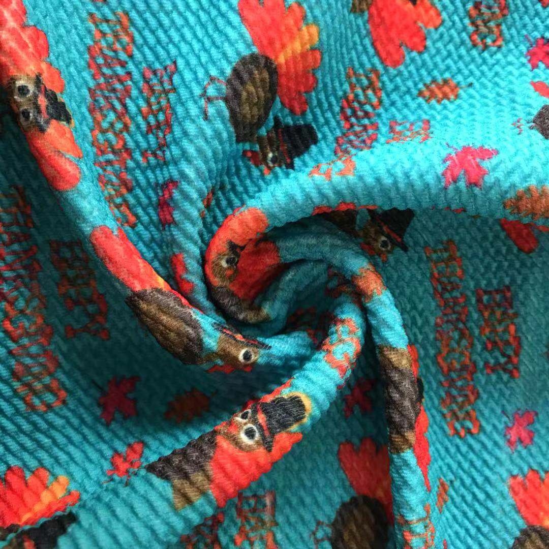 Fashion Custom Design Polyester Spandex Printed Liverpool Knit Bullet Fabric For Bows
