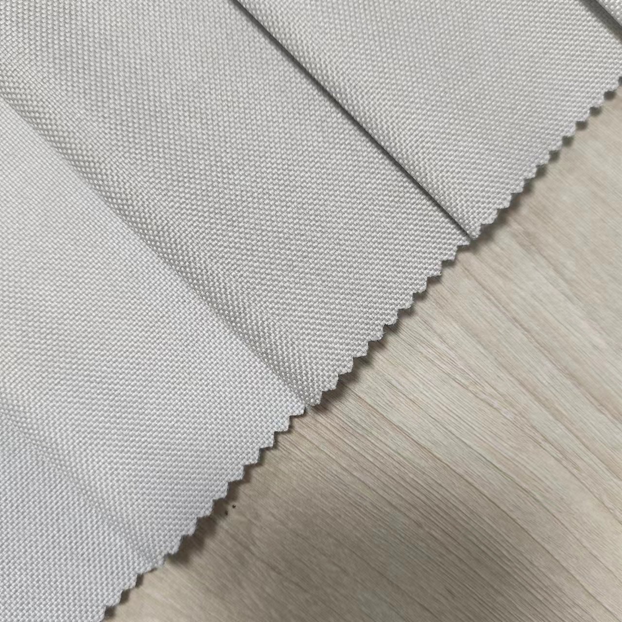 Wholesale FR Available textured linen flocking coating Living Room 100% Polyester blackout curtain fabric