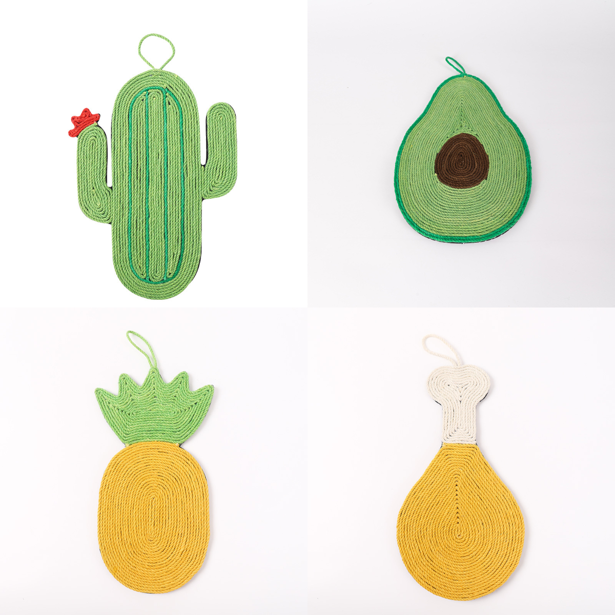 Hot Seller Lovely Design Fruit Shape Sisal Cat Scratcher Grinding Claws Ease Emotion Cat Toy With Hangable String