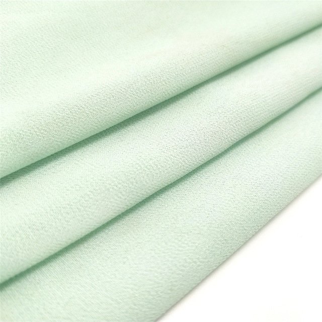 100D high density polyester light pearl chiffon fabrics for dresses green