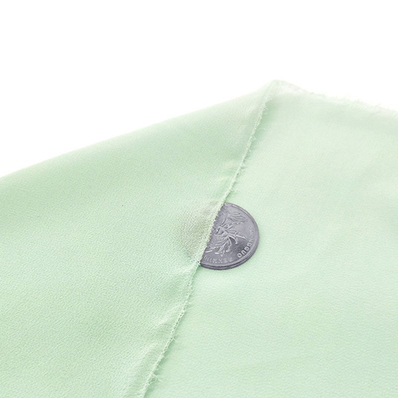 100D high density polyester light pearl chiffon fabrics for dresses green