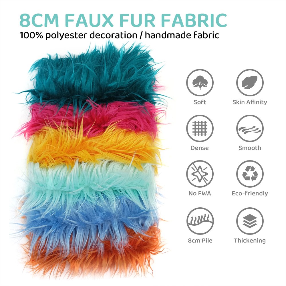 2024 New Faux Fur Fabric DIY Handmade 8cm Plush Soft Best-Selling Wholesale 100% Polyester High Quality Popular Sewing Fabric
