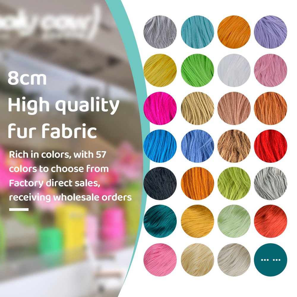 2024 New Faux Fur Fabric DIY Handmade 8cm Plush Soft Best-Selling Wholesale 100% Polyester High Quality Popular Sewing Fabric