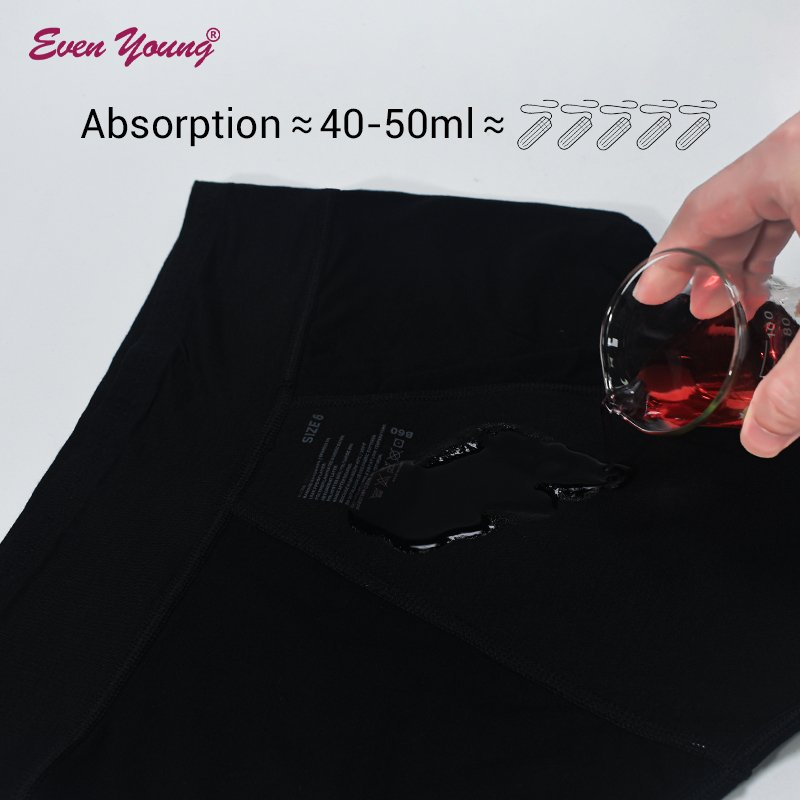 Women's Anti Overflow Physiological Pants With 4-Layer Leak Proof bragas menstruales Bamboo Fiber Period Panties