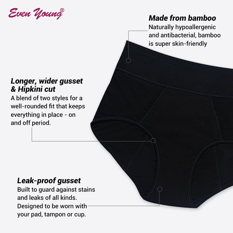 Women's Anti Overflow Physiological Pants With 4-Layer Leak Proof bragas menstruales Bamboo Fiber Period Panties