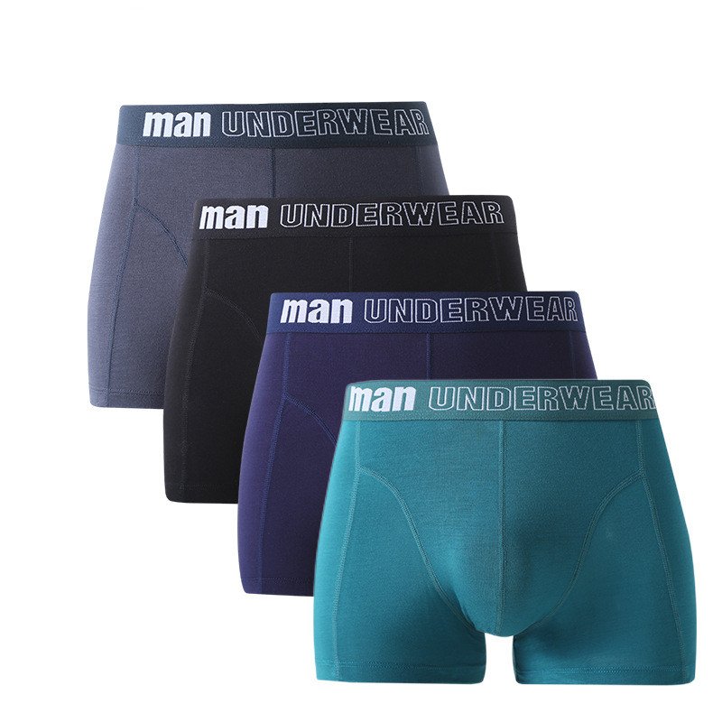 Breathable Mid Rise Plus Size Boxers Underwear Men Bamboo Mens Underwear Boxer Briefs