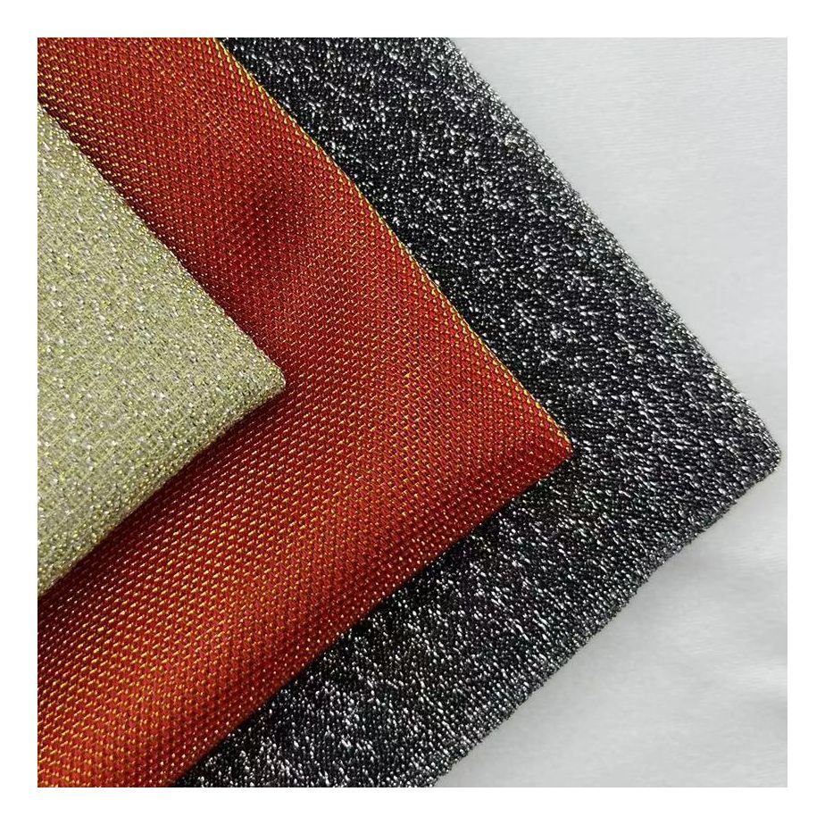 Decoration Bags and Suitcases 100% Polyester Shinny Stretch Glitter Lurex diamond mesh knit moonlight fabric