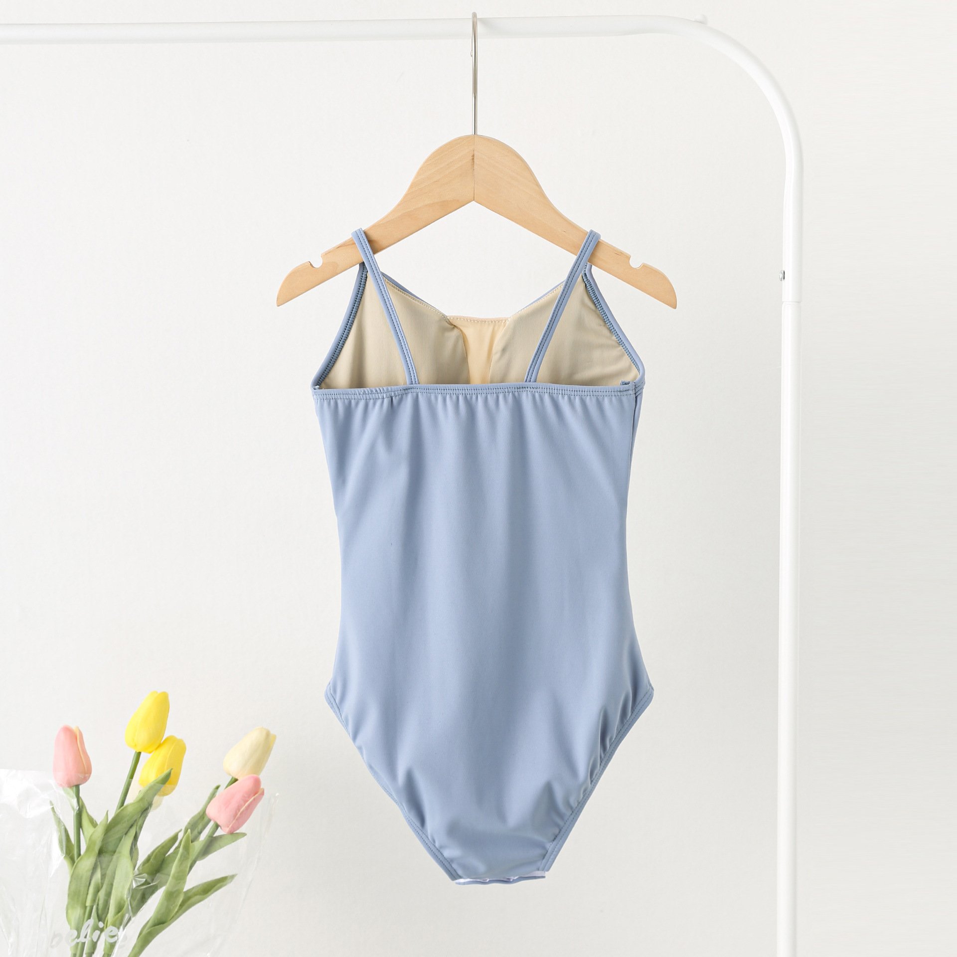 Cotton Spandex Camisole Elastic Fabric Elegant Kids Gymnastics Practice Girls Ballet Leotards Slings Camisole V-neck Jumpsuit