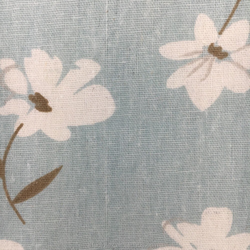 Wholesale Comfortable Breathable bed linen fabric Digital Printed 100% Linen Fabric for Clothing
