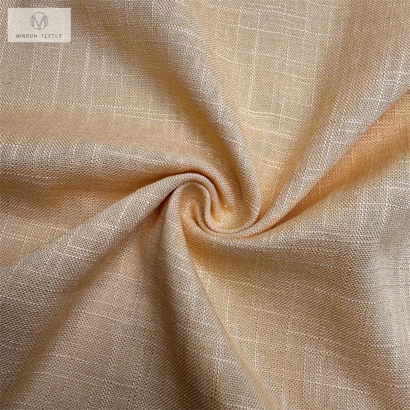 Mindun China Manufacturer Wholesale Roll Price Woven Linen Slub Organic Linen Rayon Fabric For Shirts Clothes