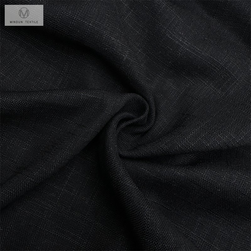 Mindun China Manufacturer Wholesale Roll Price Woven Linen Slub Organic Linen Rayon Fabric For Shirts Clothes