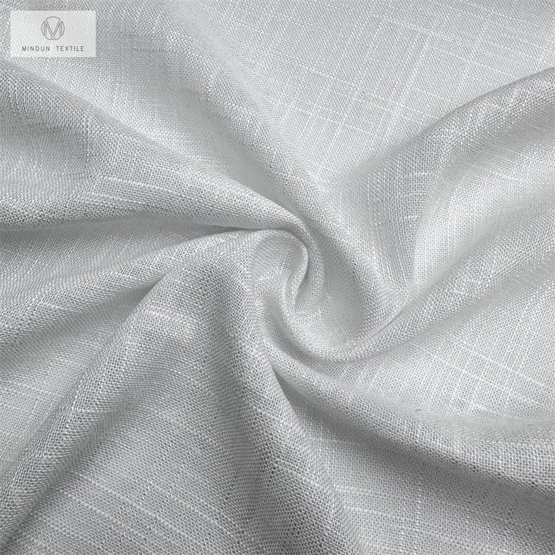 Mindun China Manufacturer Wholesale Roll Price Woven Linen Slub Organic Linen Rayon Fabric For Shirts Clothes