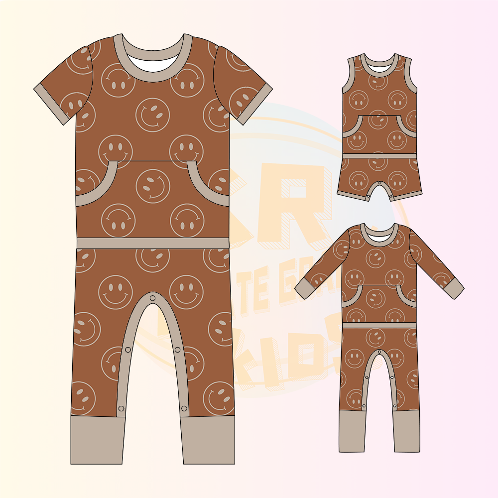 KERUI 2024 Hot Sale Custom Reactive Print Organic Bamboo Clothing Zip Baby Rompers Wholesale Newborn Baby Jumpsuit Pajamas
