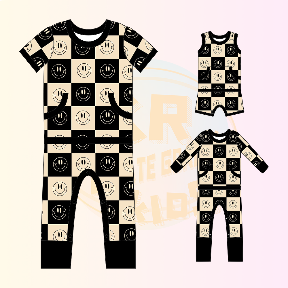 KERUI 2024 Hot Sale Custom Reactive Print Organic Bamboo Clothing Zip Baby Rompers Wholesale Newborn Baby Jumpsuit Pajamas
