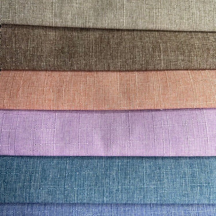 Hot Sale Products Linen Look Upholstery Fabric 100Polyester Sofa Linen Tela Para Sof De Lino Poliester
