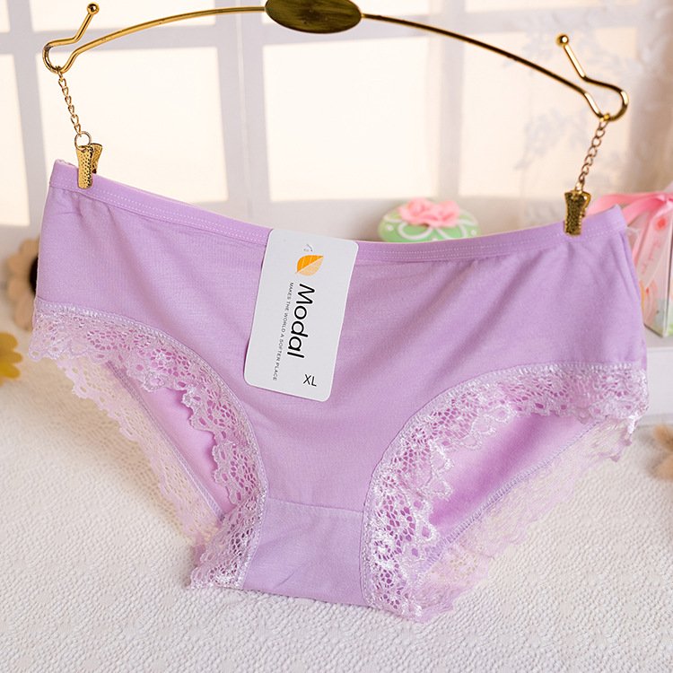 Underwear lace Modal triangle pants Bamboo charcoal fiber girls' underwear Summer new women's underwear