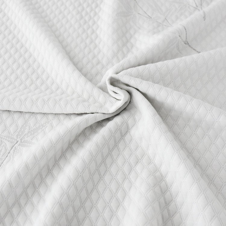 Anti dust&odor and Eco-friendly White Bamboo Charcoal Knitted Jacquard Mattress Fabric