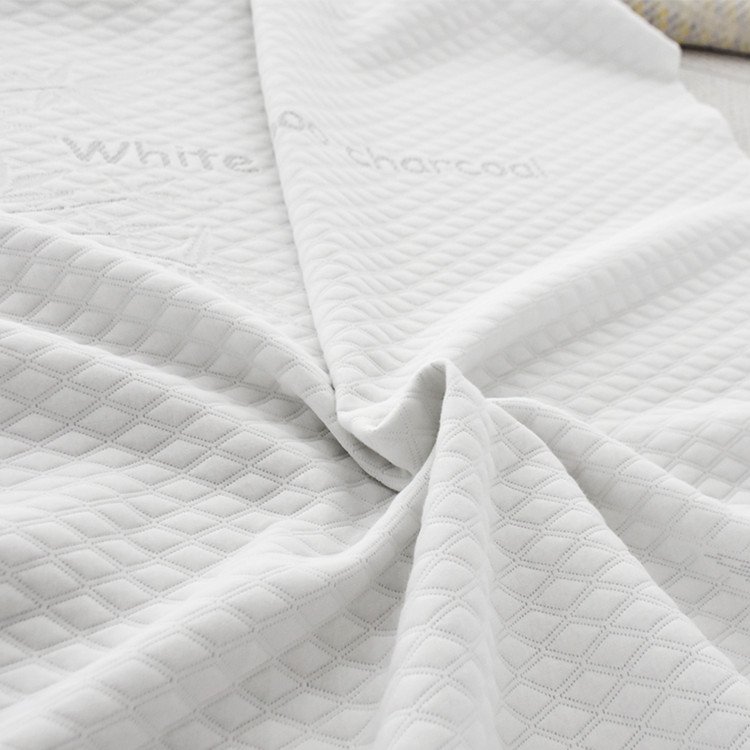 Anti dust&odor and Eco-friendly White Bamboo Charcoal Knitted Jacquard Mattress Fabric